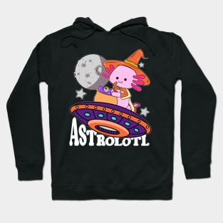 Astrolotl Axolotl Witch Halloween Astronauts Funny Axolotl Kawaii Hoodie